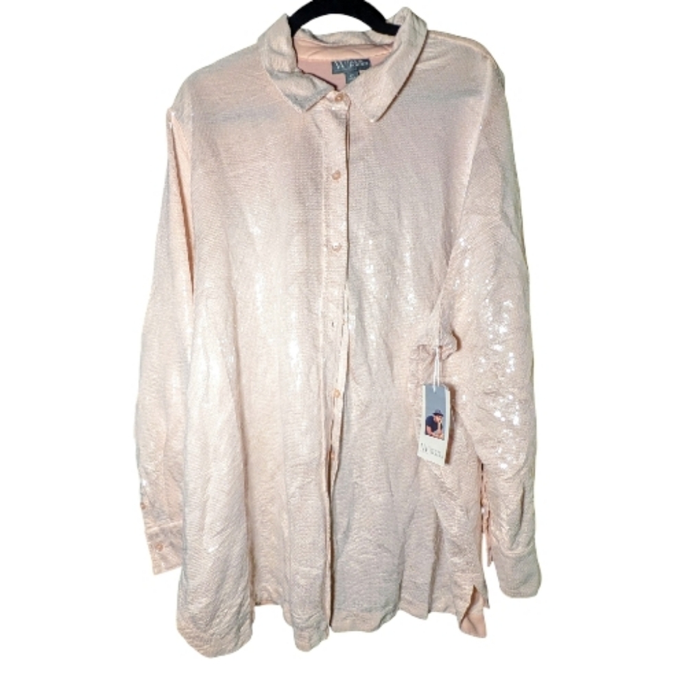 Worthington x Jason Bolden Sequin Blouse NWT 3X $89